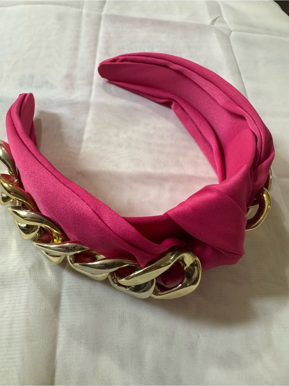 Chic Barbie Girly look inspired Handmade Hot Pink Chain-Accent Headband - NWT